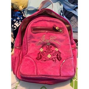 Juicy couture pink velvet backpack